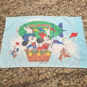 Vintage Disney‎ Mickey Air Mobile Pillowcase Pacific Minnie Jiminy Cricket Blue